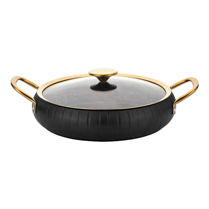 OMS 3528 Meridian 7 Parça Granit Tencere Seti Black Gold Kapaklı - 3