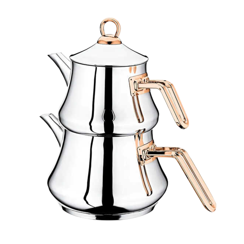 OMS 8076 L Boy Çelik Çaydanlık Takımı - 1