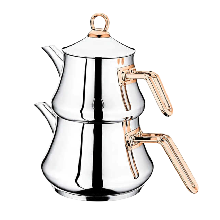 OMS 8076 XL Boy Çelik Çaydanlık Takımı - 1