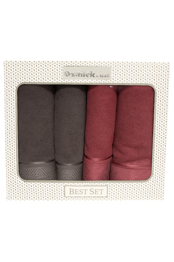 Özdilek Ditsy Best Set Hamam Takımı Mürdüm Antrasit - 2