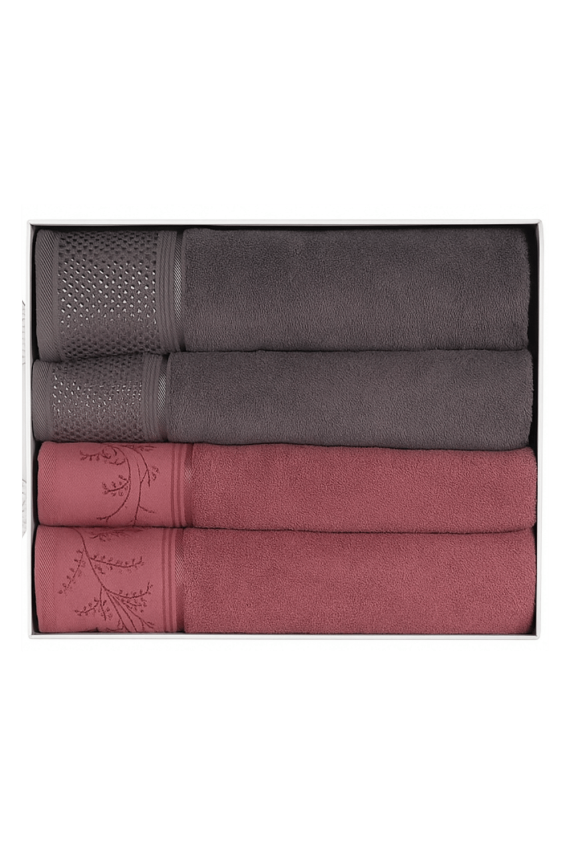 Özdilek Ditsy Best Set Hamam Takımı Mürdüm Antrasit - 1