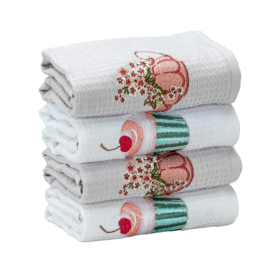 Özdilek Flowers Desenli 4lü Kutulu Renkli Havlu Peçete Seti