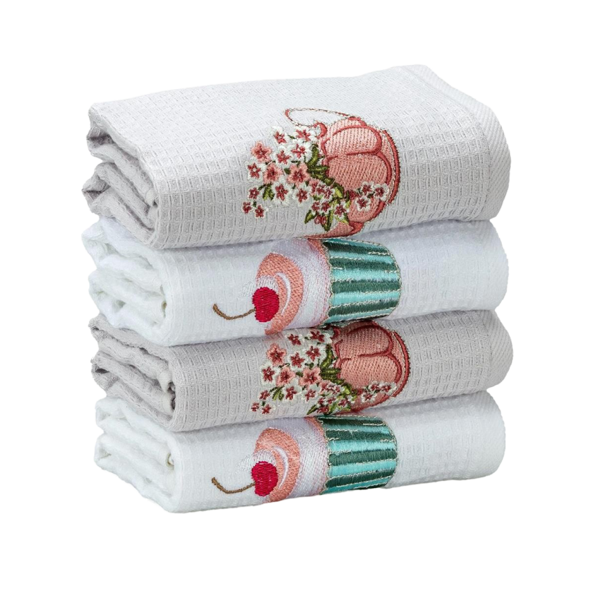 Özdilek Flowers Desenli 4lü Kutulu Renkli Havlu Peçete Seti - 1