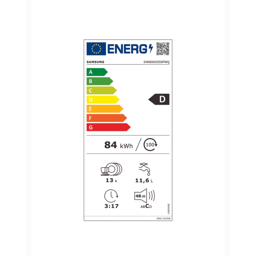 Samsung DW60DG550FWQTR 5 Programlı Bulaşık Makinesi Beyaz - 4