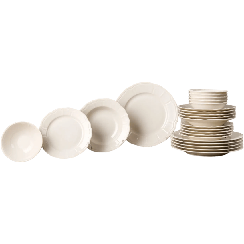 Tulu TFN24YS00 Tiffany 24 Parça Yemek Seti Krem - 1